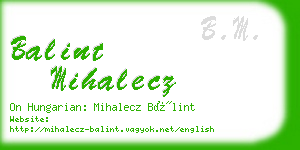 balint mihalecz business card